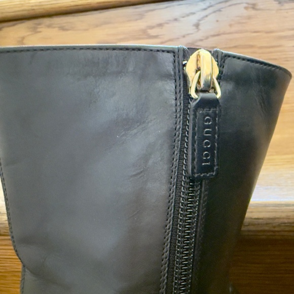 GUCCI RODIN MADE IN ITALY GENUINE BLACK LEATHER SHORT BOOTS sz 8.5 - Picture 3 of 10